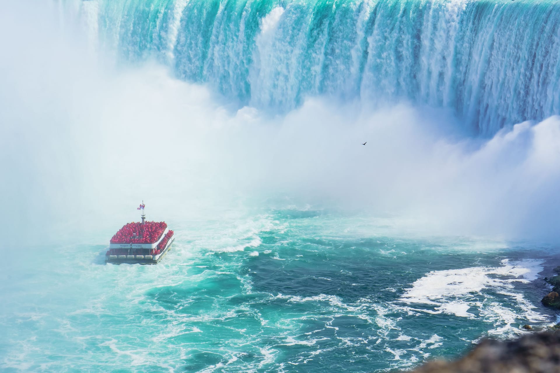 Boat tour near the base of Niagara Falls