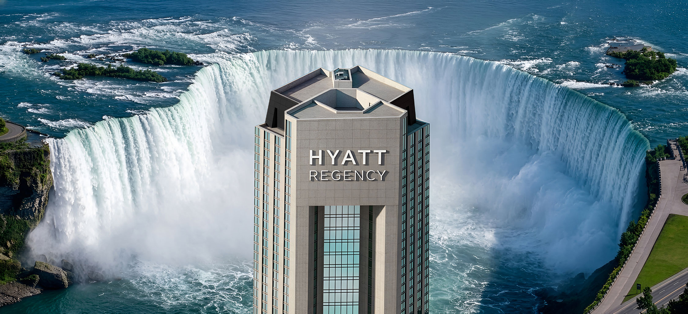 Hyatt Niagara Falls Hotel Horseshoe Falls Background