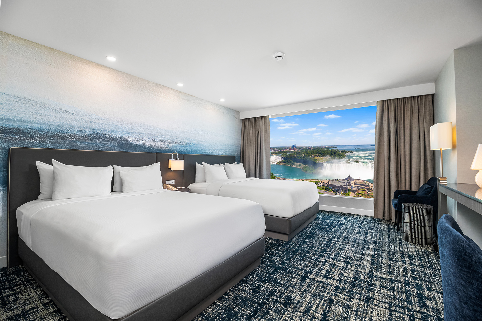 Spacious suites with premium fallsviews.